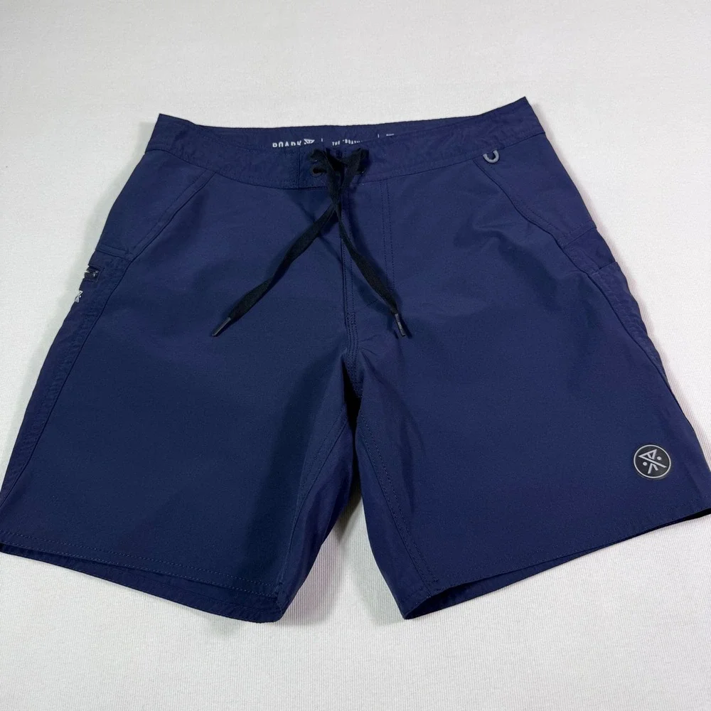 Roark The Boatman Board Shorts 28 Navy Blue 4-Way Stretch Surf Trunks